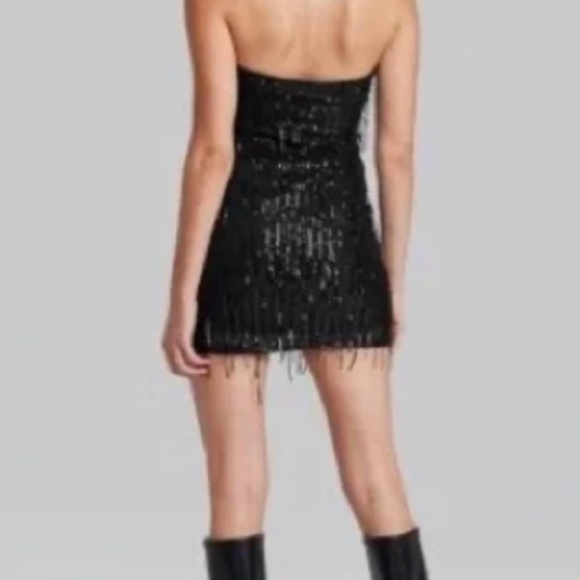 🖤Wild Fable Black Sequin Strapless Mini Dress (Size M) - Picture 2 of 4